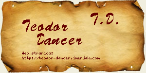 Teodor Dancer vizit kartica